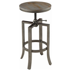 CoasterEssence Bartlett Adjustable Height Swivel Bar Stools Brushed Nutmeg And Slate Grey (Set Of 2)