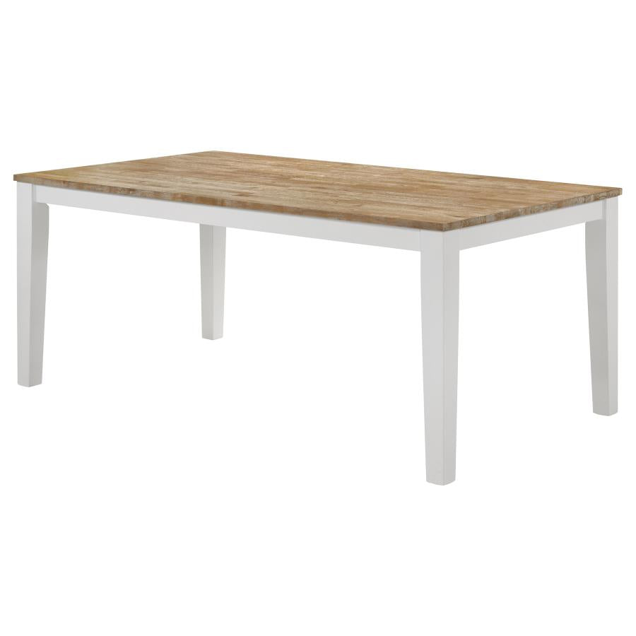 Hollis Rectangular Solid Wood Dining Table Brown And White