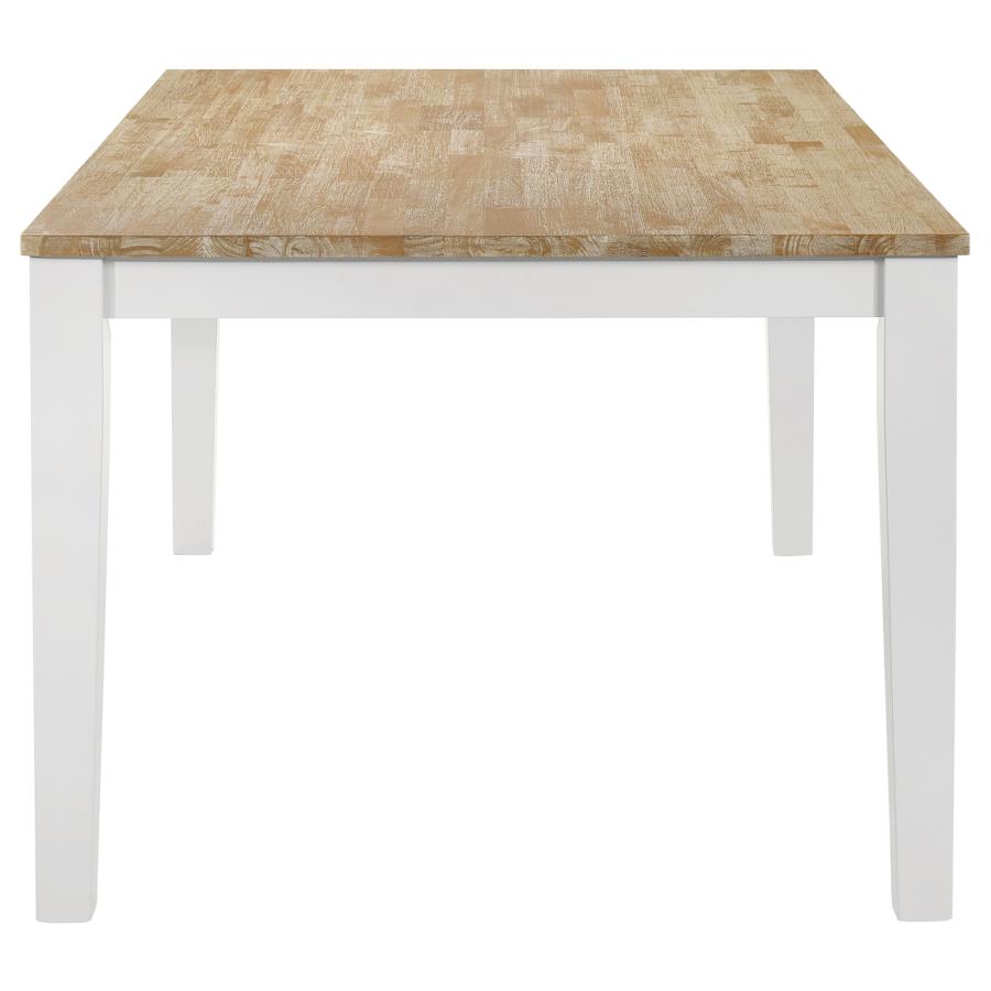 Nogales Rectangular Wood Dining Table Natural Acacia And Off White