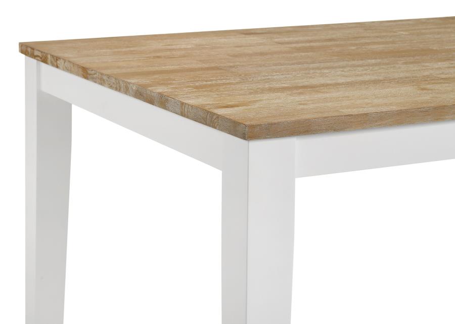 Nogales Rectangular Wood Dining Table Natural Acacia And Off White