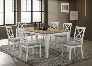 Nogales Rectangular Wood Dining Table Natural Acacia And Off White