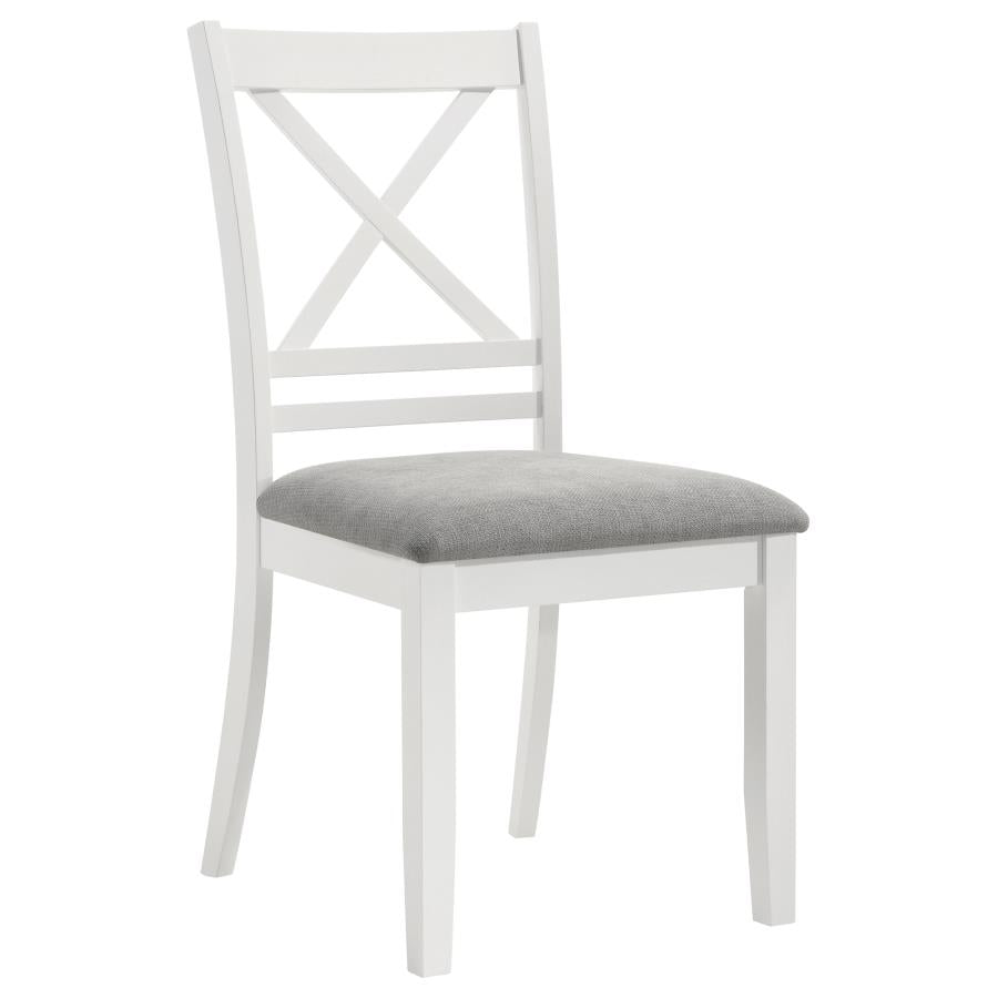 Hollis Cross Back Wood Dining Side Chair White (Set Of 2)