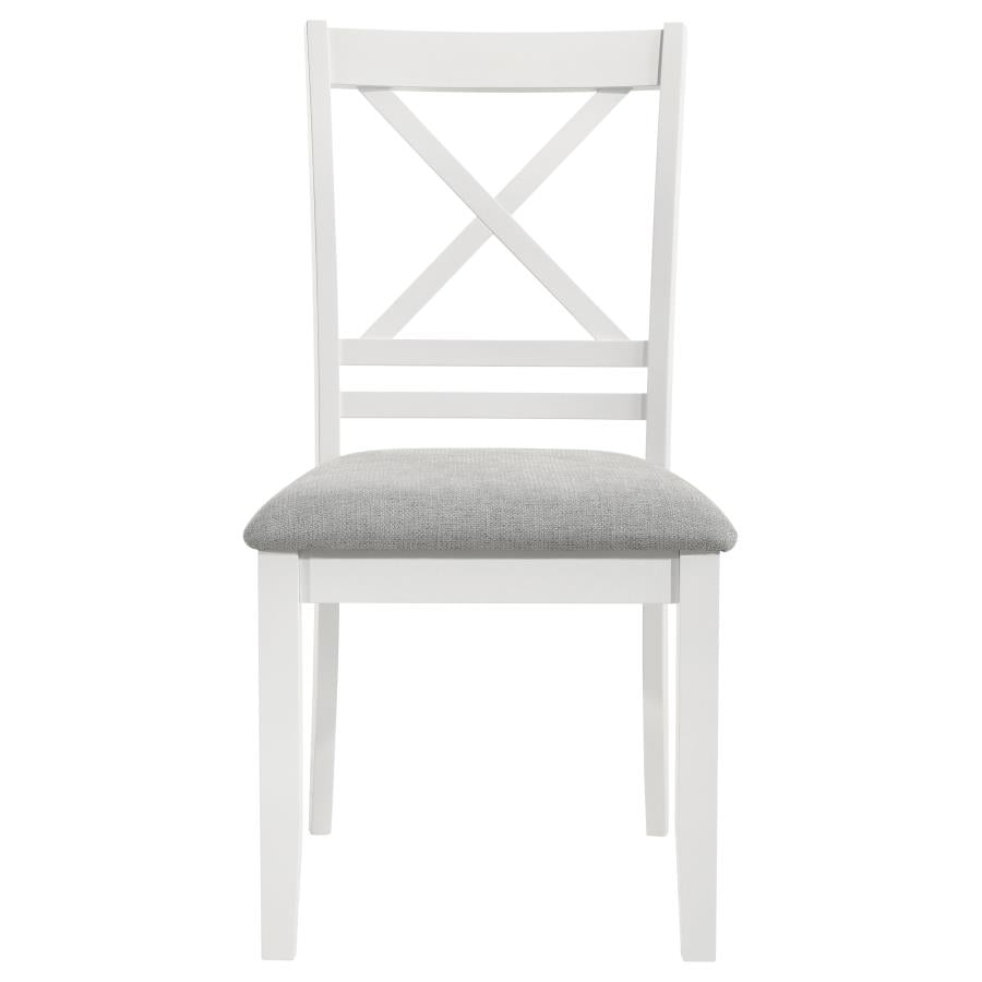 Hollis Cross Back Wood Dining Side Chair White (Set Of 2)