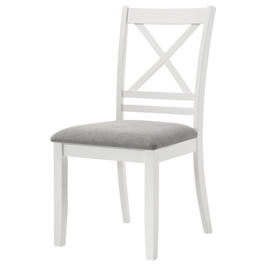 Hollis Cross Back Wood Dining Side Chair White (Set Of 2)