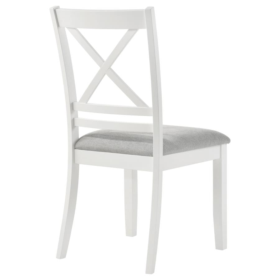 Hollis Cross Back Wood Dining Side Chair White (Set Of 2)