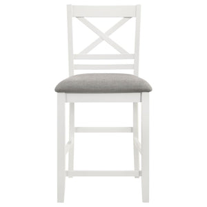 Hollis X-Back Counter Height Dining Chairs White And Grey (Set Of 2)