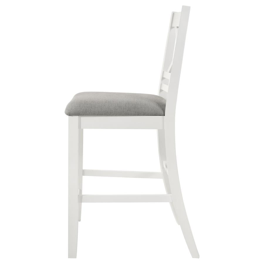 Hollis X-Back Counter Height Dining Chairs White And Grey (Set Of 2)