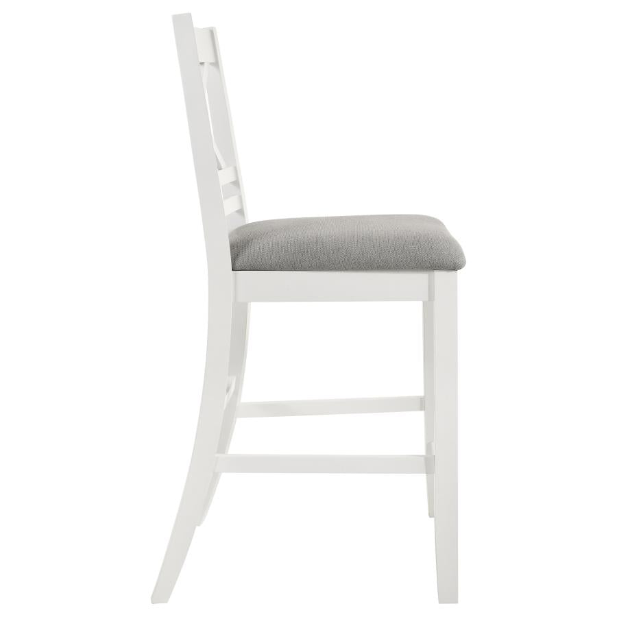 Hollis X-Back Counter Height Dining Chairs White And Grey (Set Of 2)