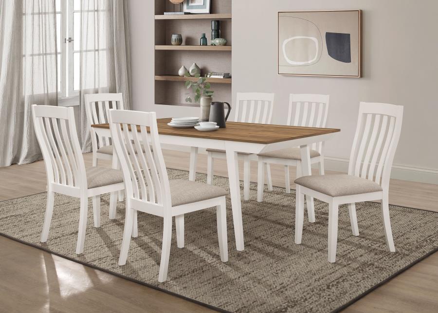 Nogales Vertical Slat Back Dining Side Chair Off White (Set Of 2)