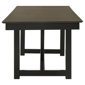 Malia Rectangular Dining Table With Refractory Extension Leaf Black