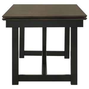 Malia Rectangular Dining Table With Refractory Extension Leaf Black