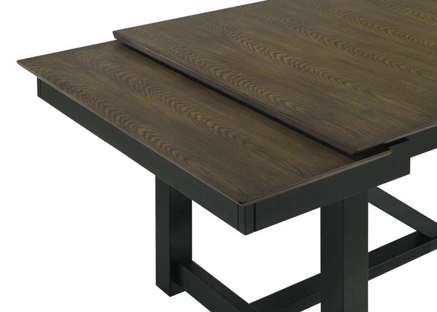 Malia Rectangular Dining Table With Refractory Extension Leaf Black