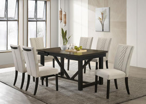 Malia Rectangular Dining Table With Refractory Extension Leaf Black