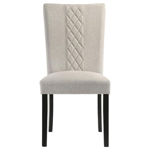 Malia Upholstered Solid Back Dining Side Chair Beige And Black (Set Of 2)