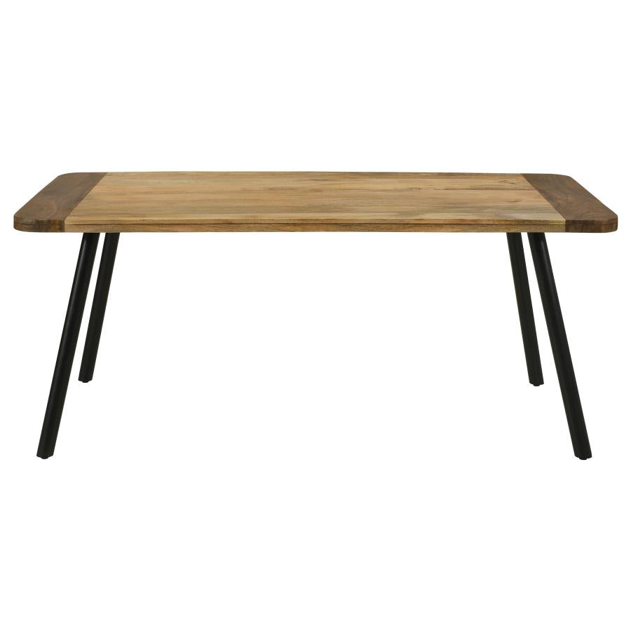 Maverick Rectangular Tapered Legs Dining Table Natural Mango And Black