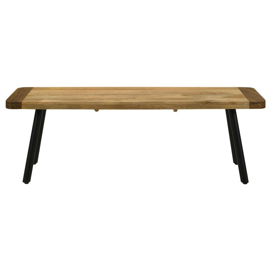 Maverick Rectangular Dining Bench Natural Mango And Black