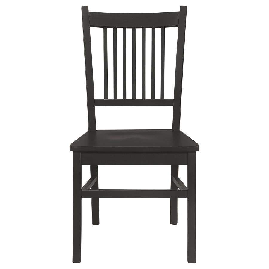 Marbrisa Slat Back Dining Side Chair Matte Black (Set Of 2)