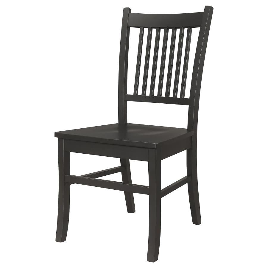 Marbrisa Slat Back Dining Side Chair Matte Black (Set Of 2)