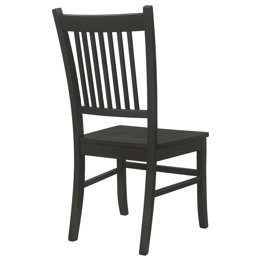 Marbrisa Slat Back Dining Side Chair Matte Black (Set Of 2)