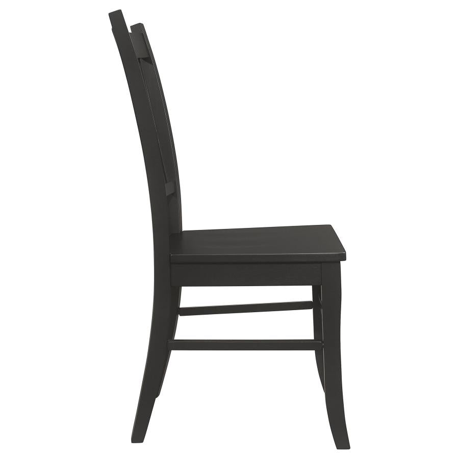 Marbrisa Slat Back Dining Side Chair Matte Black (Set Of 2)