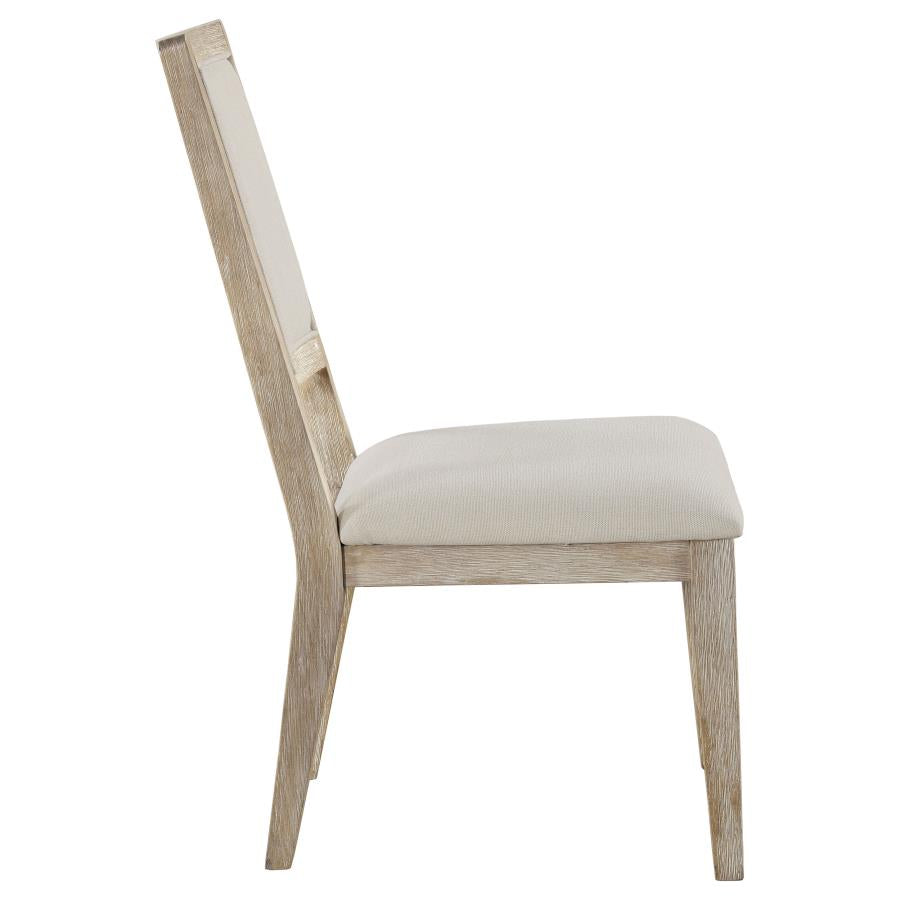 Trofello Upholstered Dining Side Chair White Washed And Beige (Set Of 2)