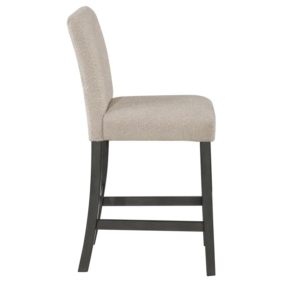 CoasterEveryday Alba Boucle Upholstered Counter Height Dining Chair Beige And Charcoal Grey (Set Of 2)