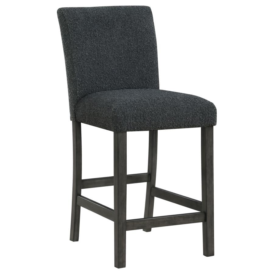 CoasterEveryday Alba Boucle Upholstered Counter Height Dining Chair Black And Charcoal Grey (Set Of 2)