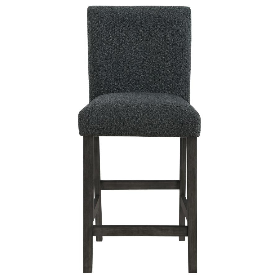 CoasterEveryday Alba Boucle Upholstered Counter Height Dining Chair Black And Charcoal Grey (Set Of 2)