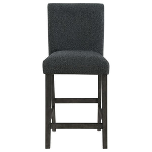 CoasterEveryday Alba Boucle Upholstered Counter Height Dining Chair Black And Charcoal Grey (Set Of 2)