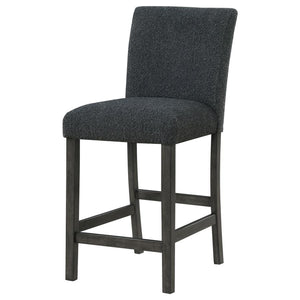 CoasterEveryday Alba Boucle Upholstered Counter Height Dining Chair Black And Charcoal Grey (Set Of 2)