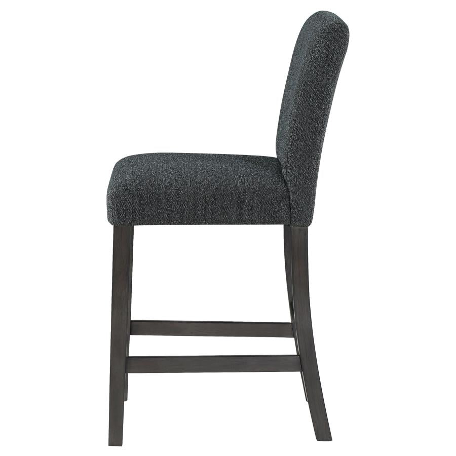 CoasterEveryday Alba Boucle Upholstered Counter Height Dining Chair Black And Charcoal Grey (Set Of 2)