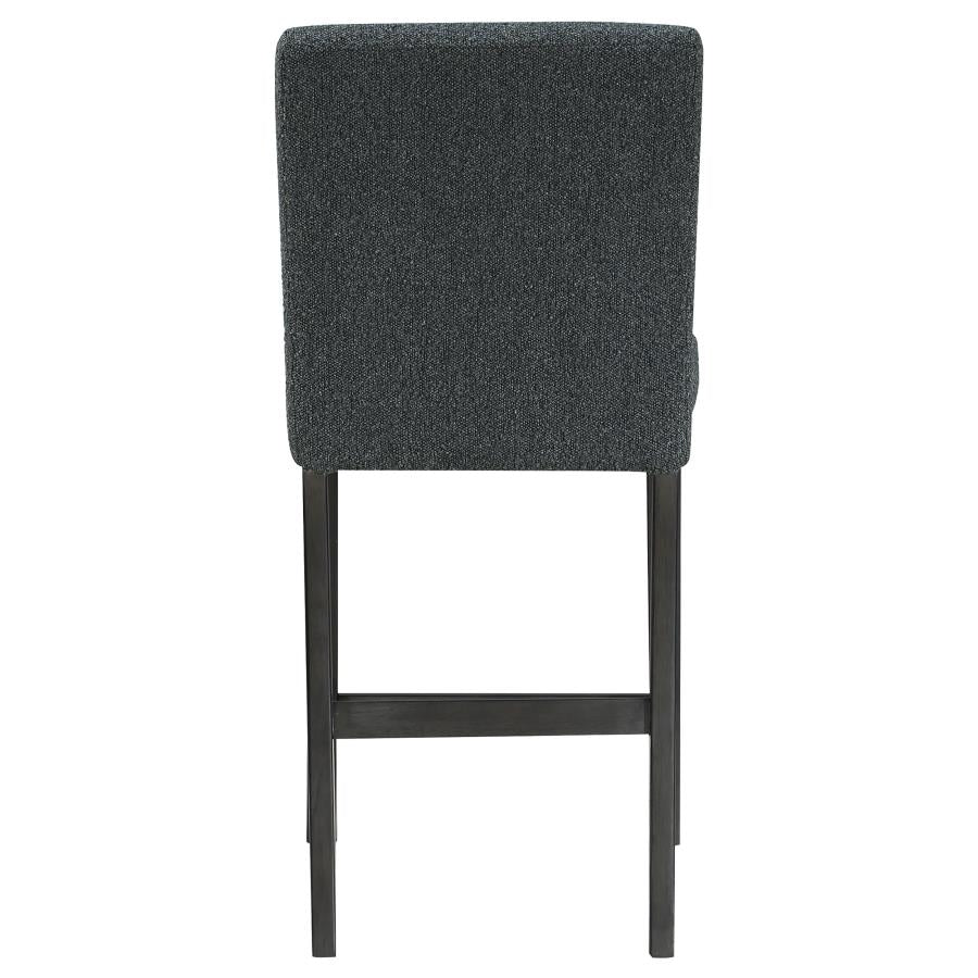 CoasterEveryday Alba Boucle Upholstered Counter Height Dining Chair Black And Charcoal Grey (Set Of 2)