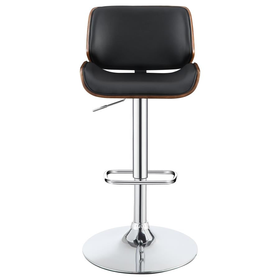 CoasterEssence Folsom Upholstered Adjustable Bar Stool Black And Chrome