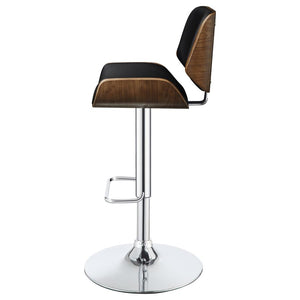 CoasterEssence Folsom Upholstered Adjustable Bar Stool Black And Chrome