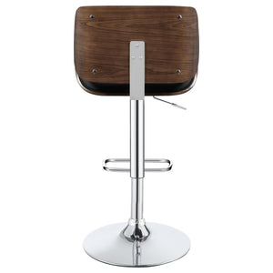 CoasterEssence Folsom Upholstered Adjustable Bar Stool Black And Chrome