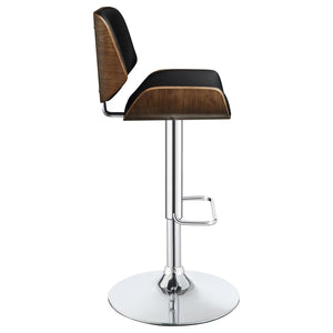 CoasterEssence Folsom Upholstered Adjustable Bar Stool Black And Chrome