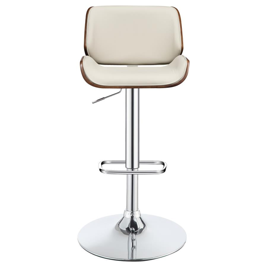 CoasterEssence Folsom Upholstered Adjustable Bar Stool Ecru And Chrome