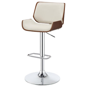 CoasterEssence Folsom Upholstered Adjustable Bar Stool Ecru And Chrome