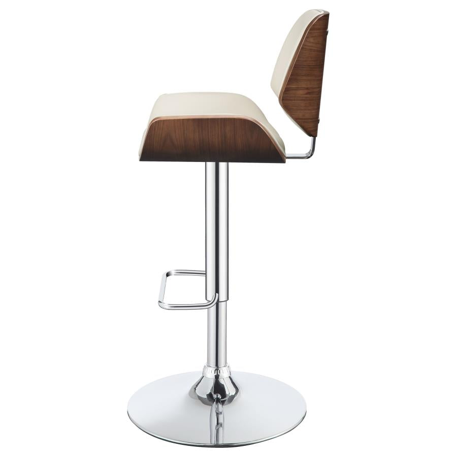 CoasterEssence Folsom Upholstered Adjustable Bar Stool Ecru And Chrome