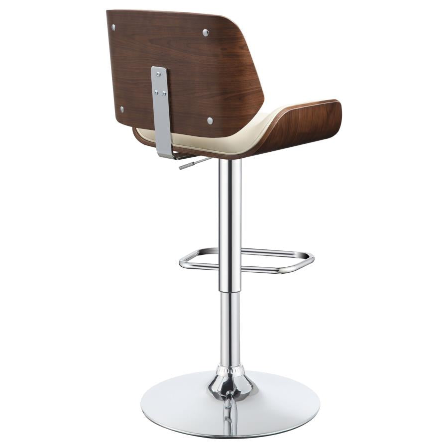 CoasterEssence Folsom Upholstered Adjustable Bar Stool Ecru And Chrome