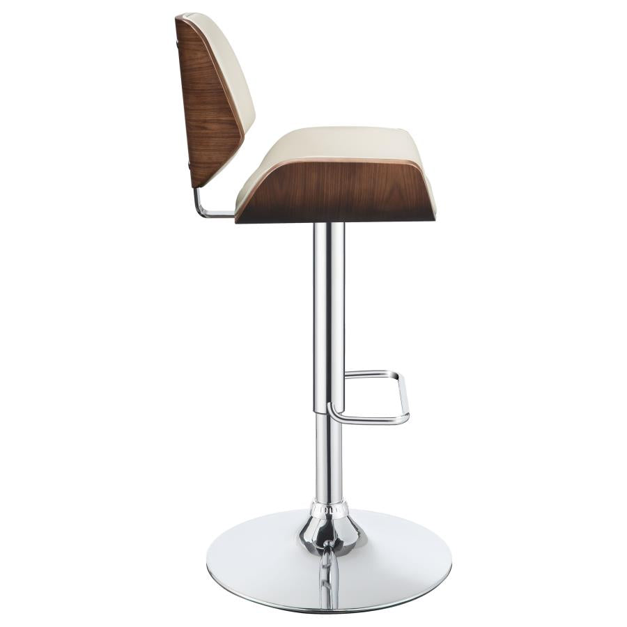 CoasterEssence Folsom Upholstered Adjustable Bar Stool Ecru And Chrome