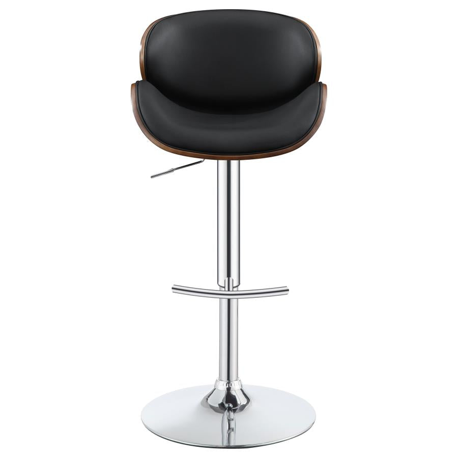 CoasterEssence Harris Adjustable Bar Stool Black And Chrome