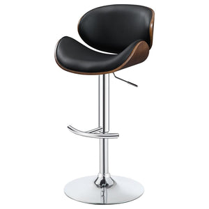 CoasterEssence Harris Adjustable Bar Stool Black And Chrome