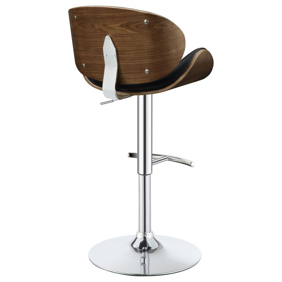 CoasterEssence Harris Adjustable Bar Stool Black And Chrome