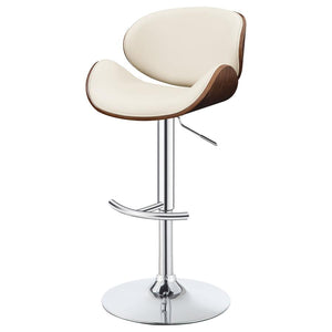 CoasterEssence Harris Adjustable Bar Stool Ecru And Chrome