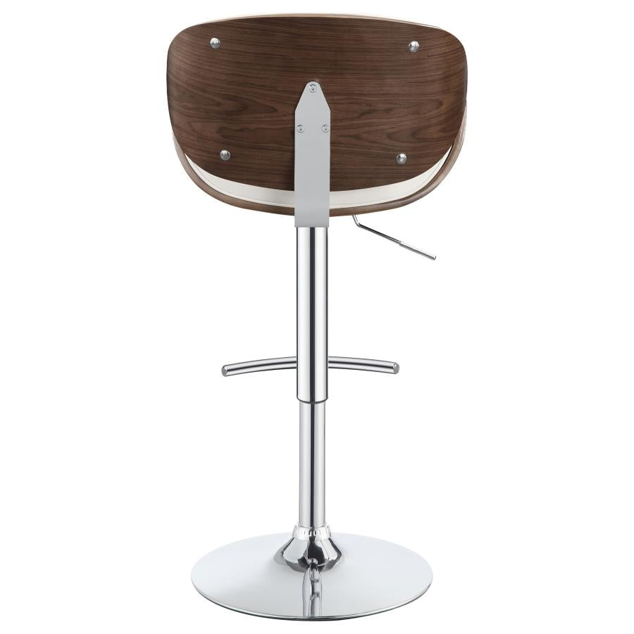 CoasterEssence Harris Adjustable Bar Stool Ecru And Chrome