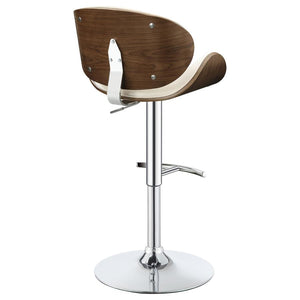 CoasterEssence Harris Adjustable Bar Stool Ecru And Chrome