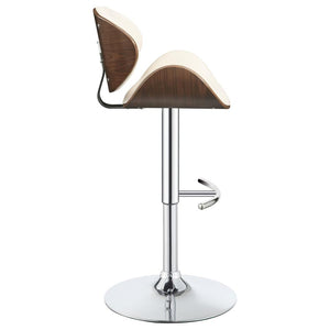 CoasterEssence Harris Adjustable Bar Stool Ecru And Chrome