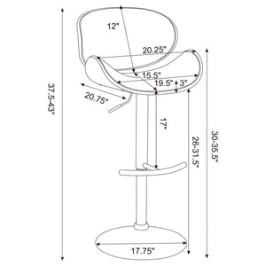 CoasterEssence Harris Adjustable Bar Stool Ecru And Chrome