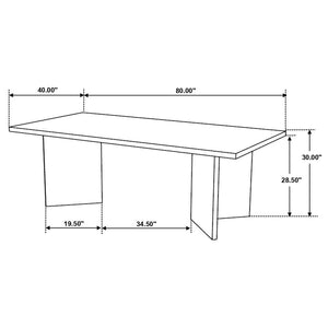 Tyler Rectangular Double V-Leg Dining Table Mango Brown